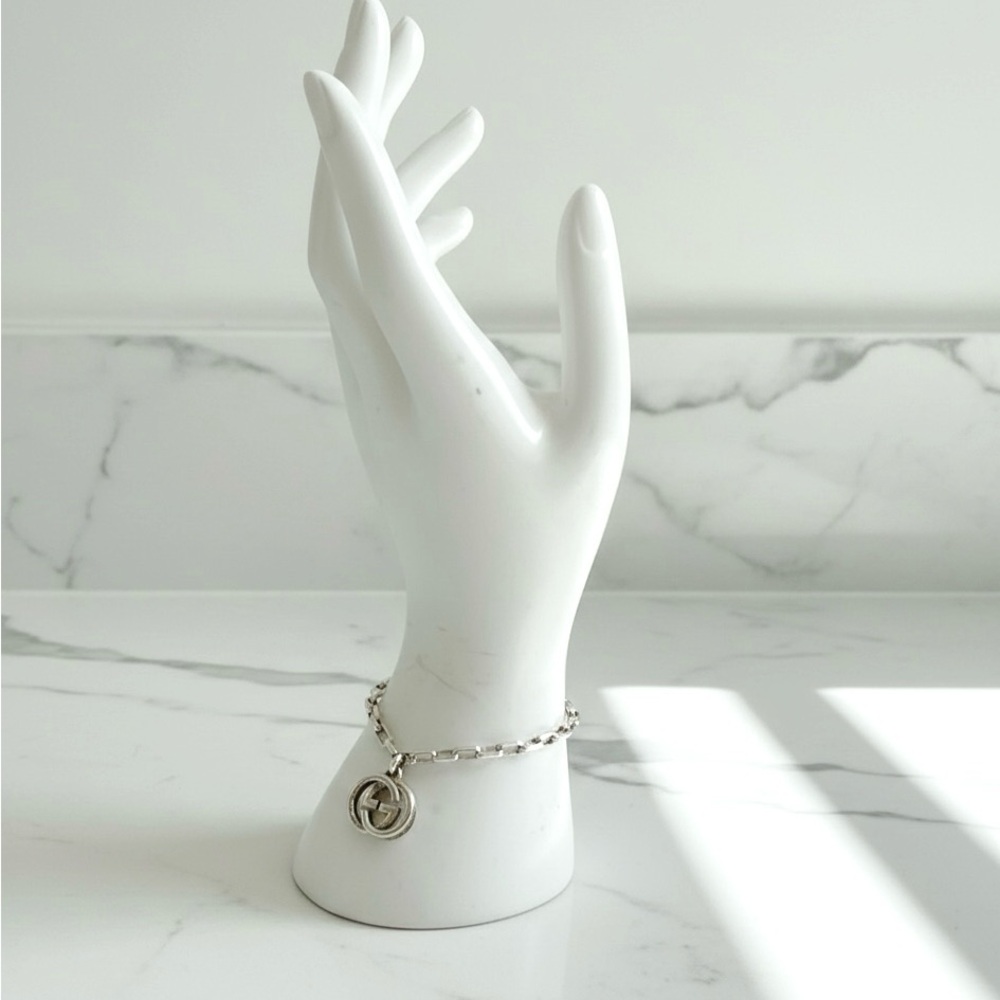 Authentic Gucci Interlocking G Sterling Silver Pe… - image 2